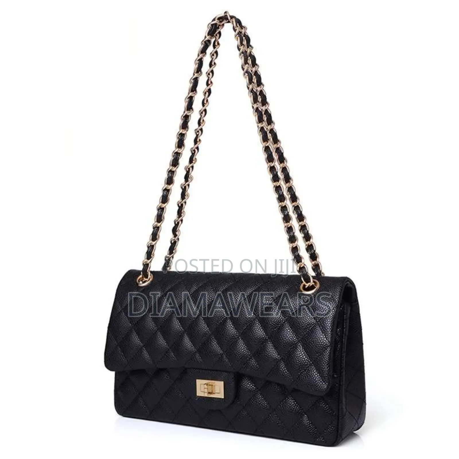 Black Large Channel Shoulder Chain Hand Bag