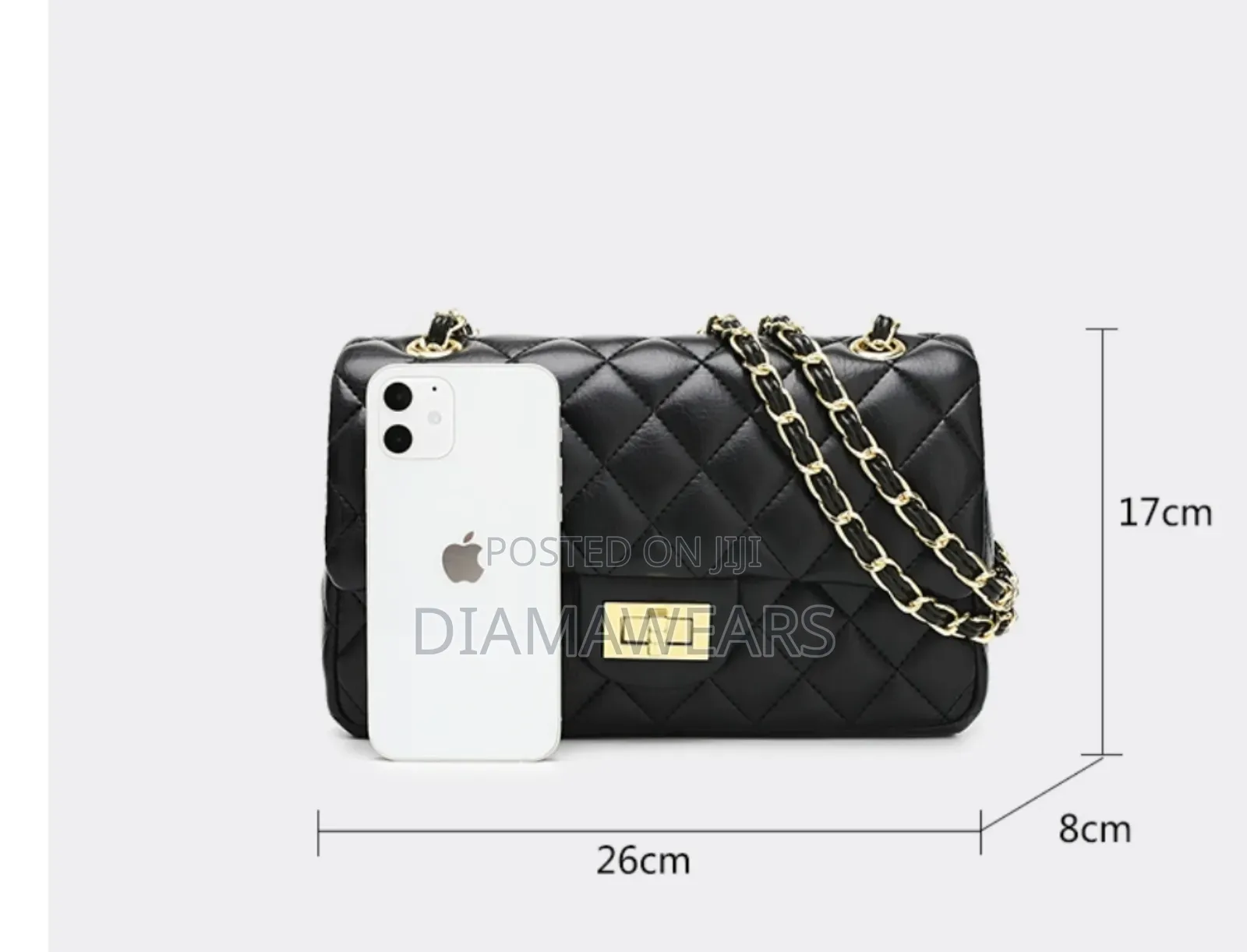 Black Large Channel Shoulder Chain Hand Bag