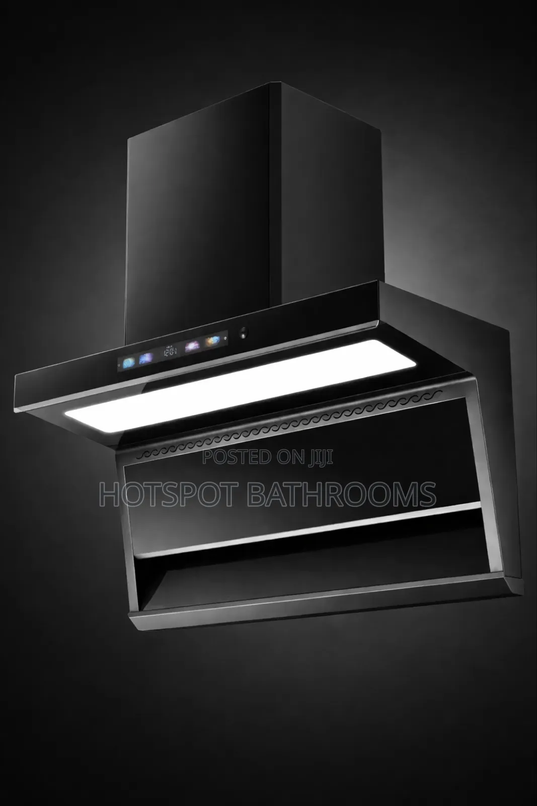 Modern Black Kitchen Range Hood / Cooker Hood With Led Light