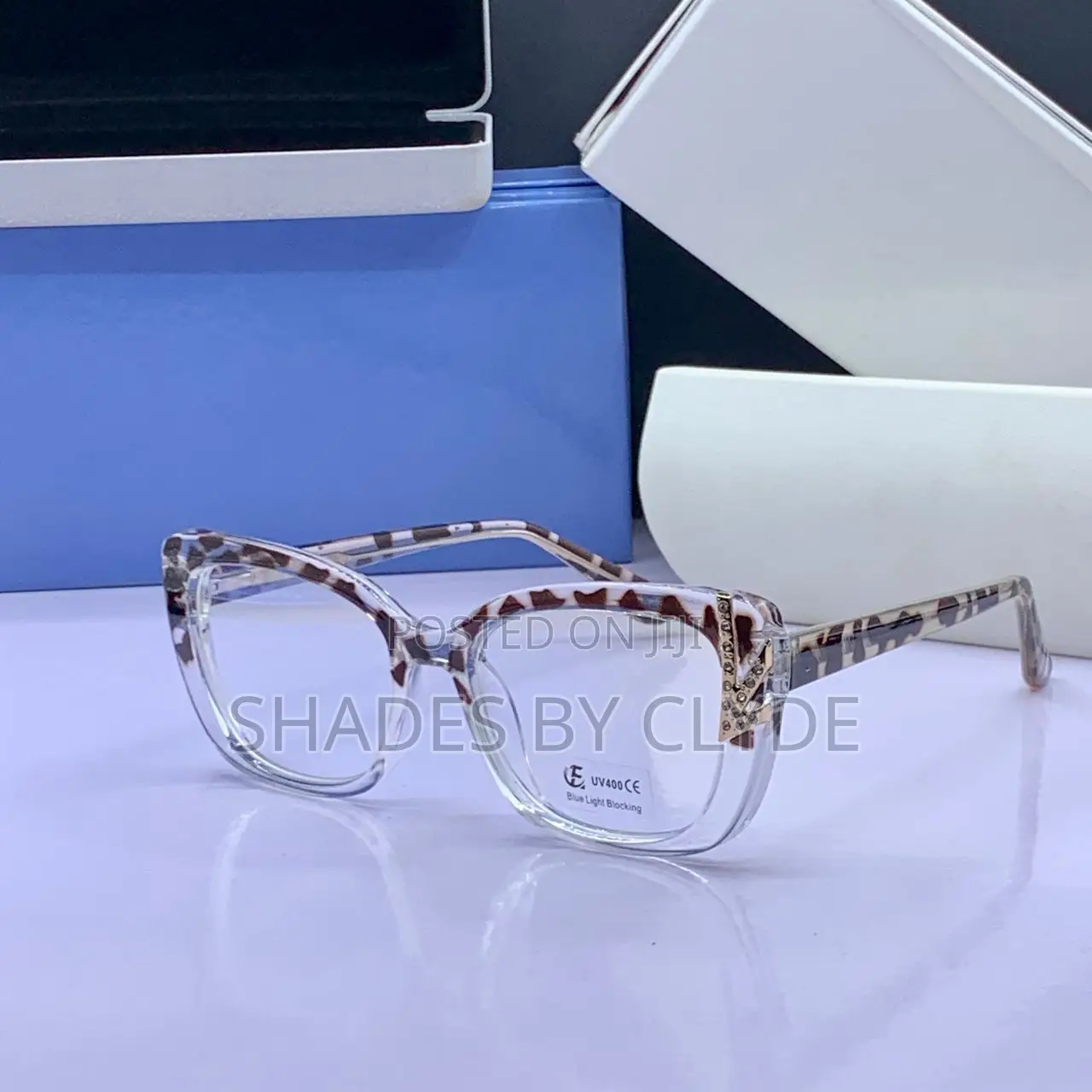 Elegant Cat-Eye Eyeglasses - Pink Gold, Blue Light Protection!