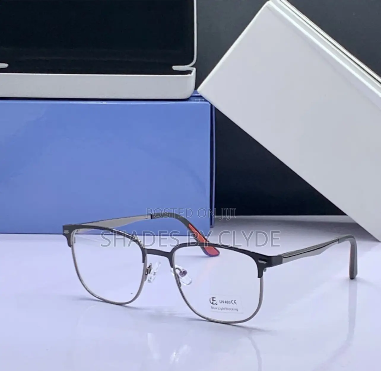 Stylish Metal Frame Eyeglasses - Gold Brown, Blue Light Protection!