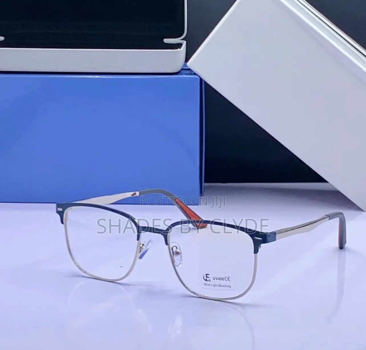Stylish Metal Frame Eyeglasses - Gold Brown, Blue Light Protection!