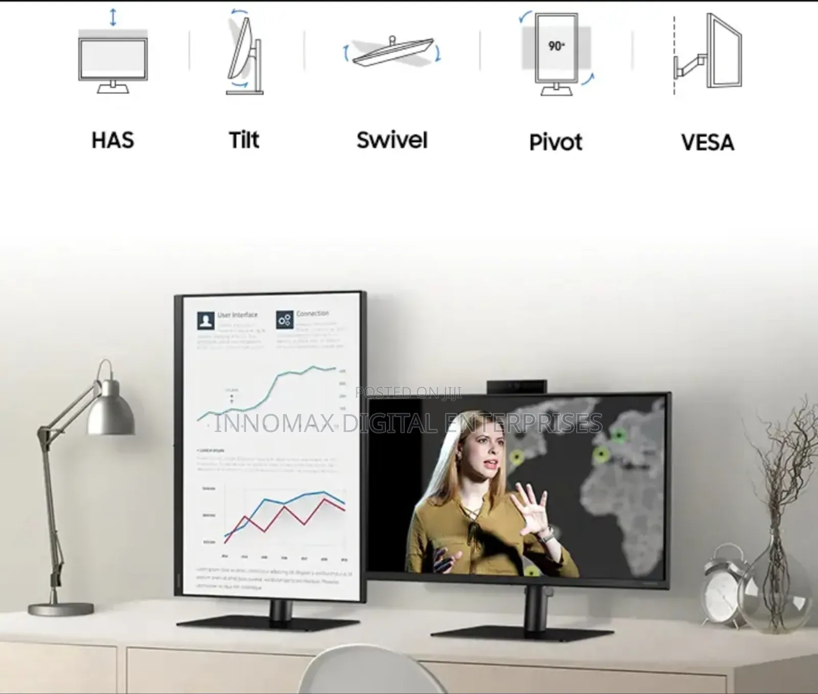 Samsung Webcam Monitor 24-Inch Ips Full Hd Hdmi Video Conferencing