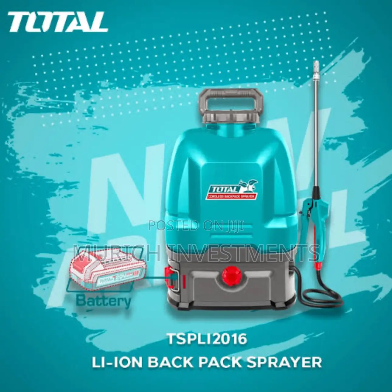 Cordless Backpack Sprayer (With Battery Charger)Tspli2016