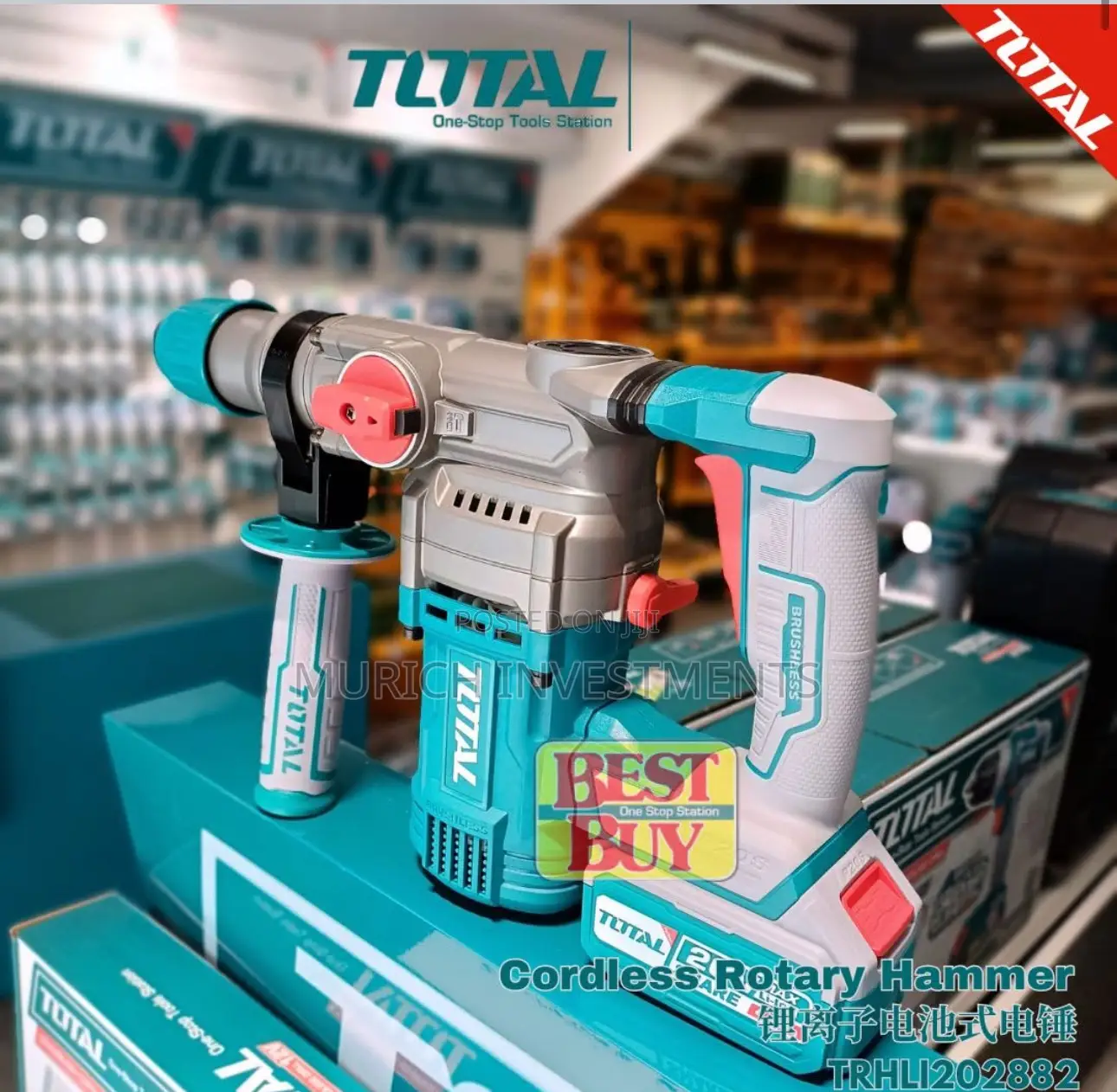Trhli202885 Li-ion Rotary Hammer 20v 28mm With 2 X 5.0ah Batteries