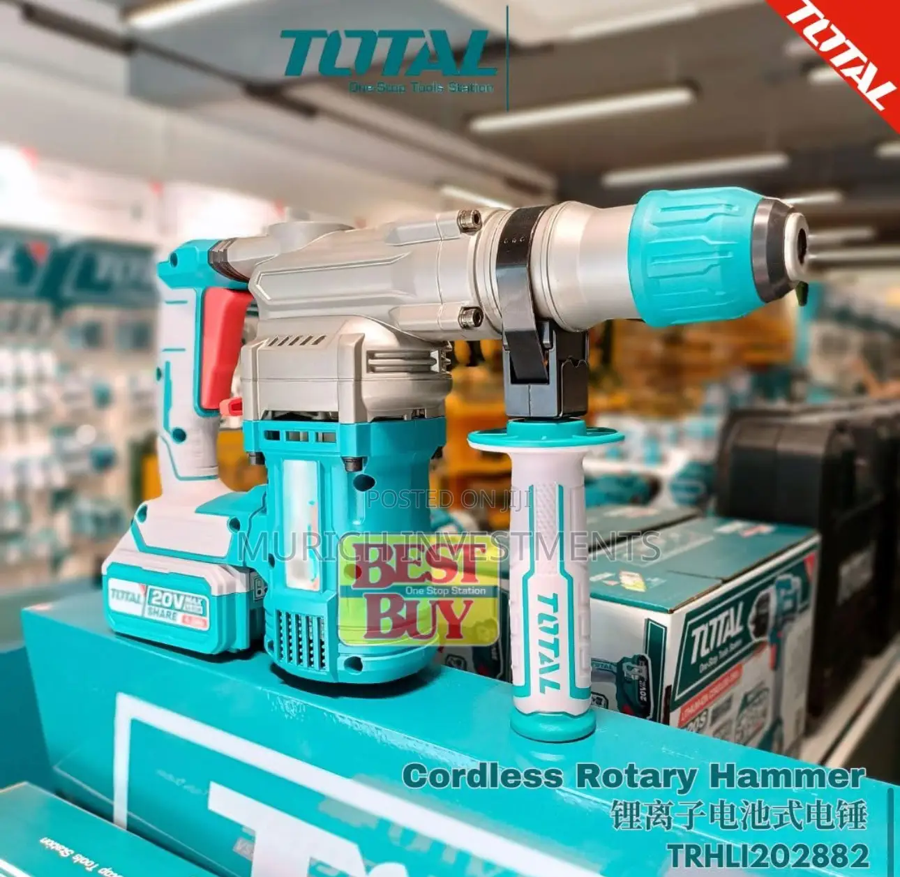 Trhli202885 Li-ion Rotary Hammer 20v 28mm With 2 X 5.0ah Batteries