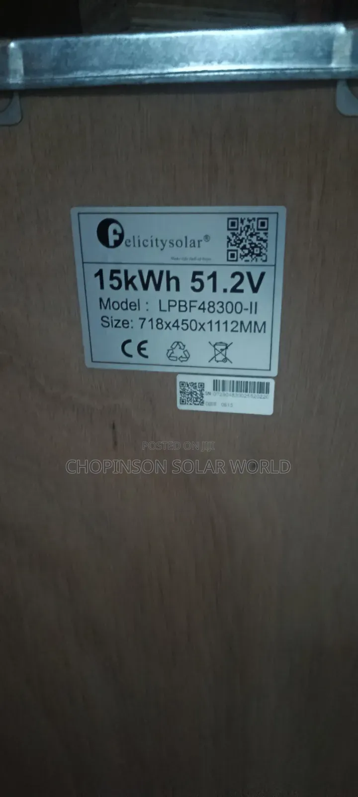 Solar Energy Felicity Lithium Ion Battery 15kwh/51,2votts
