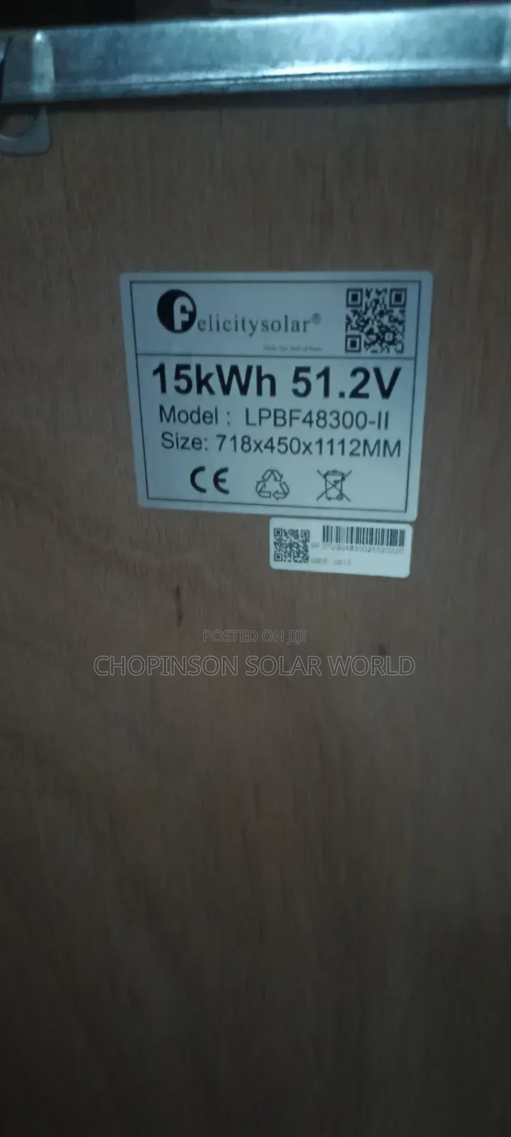 Solar Energy Felicity Lithium Ion Battery 15kwh/51,2votts