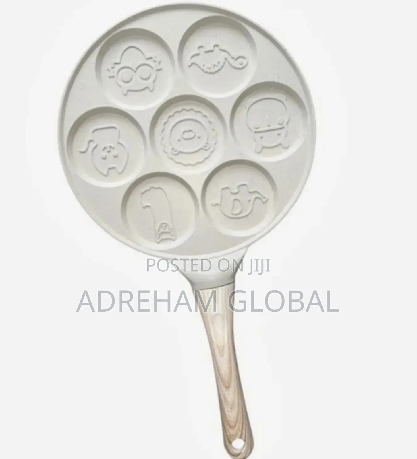 7 Holes Non Stick Cartoon Design Fry Pan.