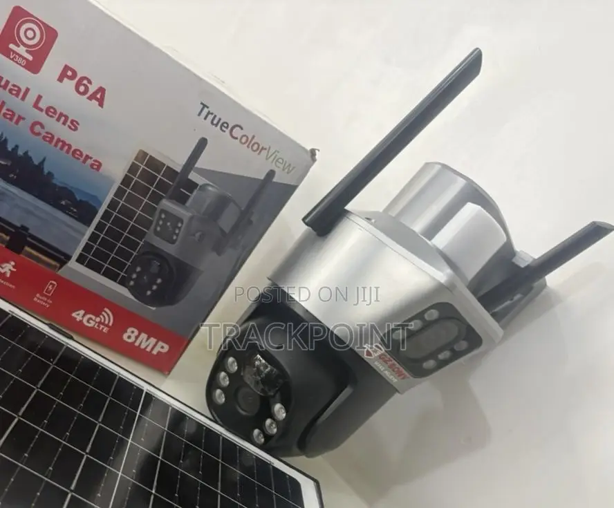 Dual-Lens 4g Solar-Powered CCTV Camera With Night Light Features 8mp