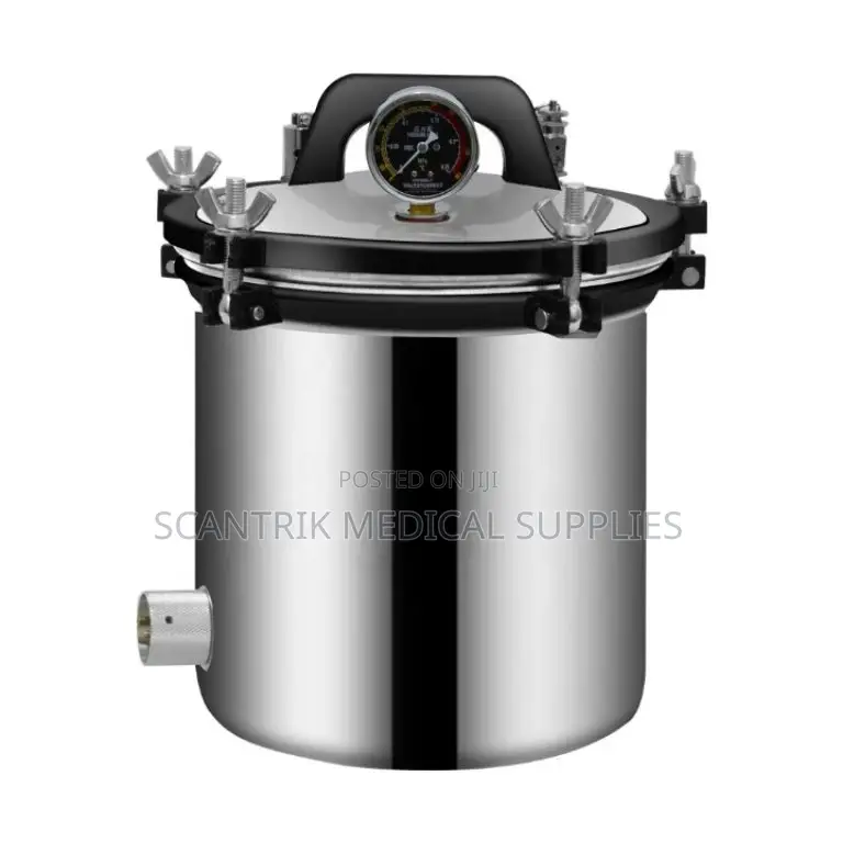 Portable Steam Autoclave With Pressure Gauge Control