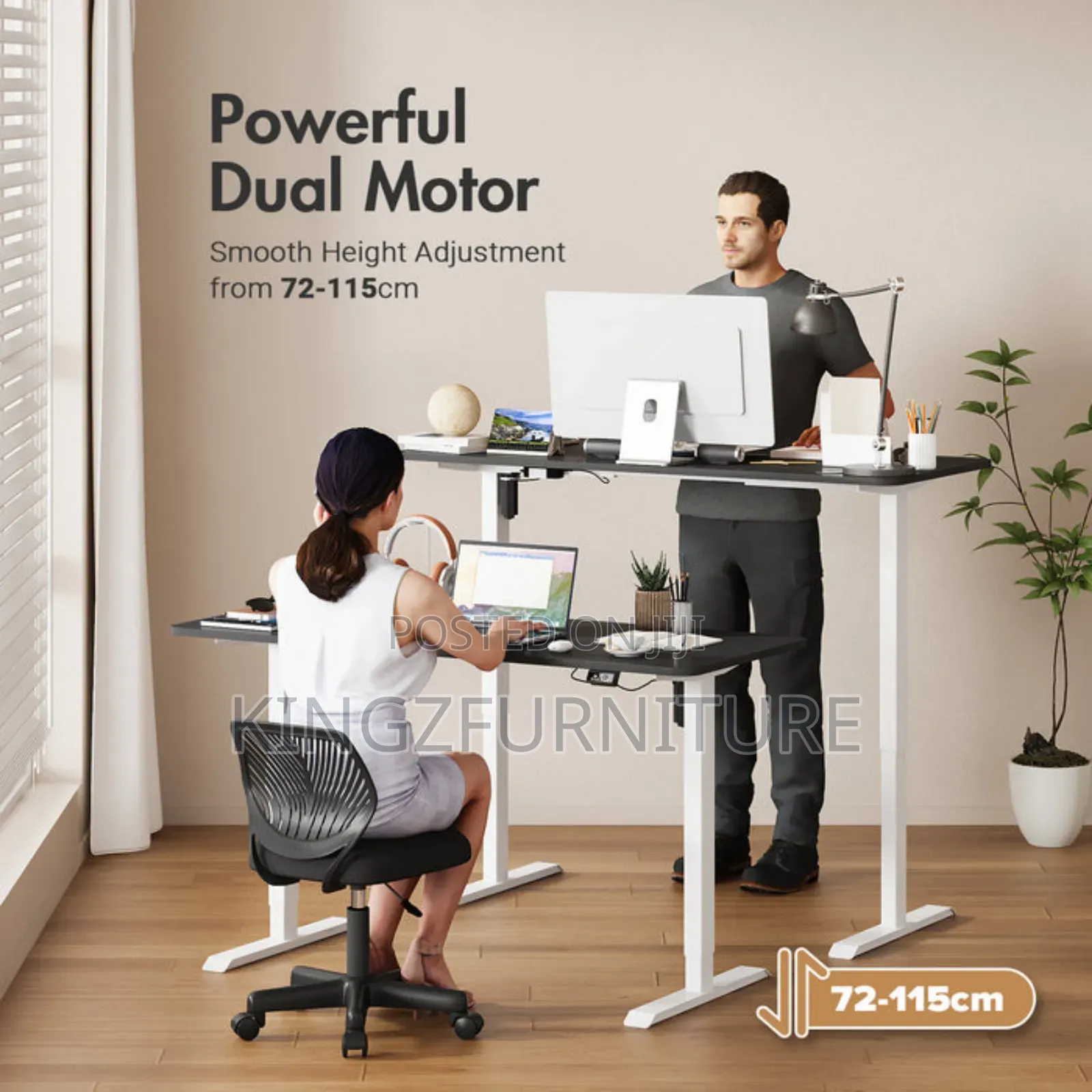 120cm Adjustable Height Electric Standing Desk.