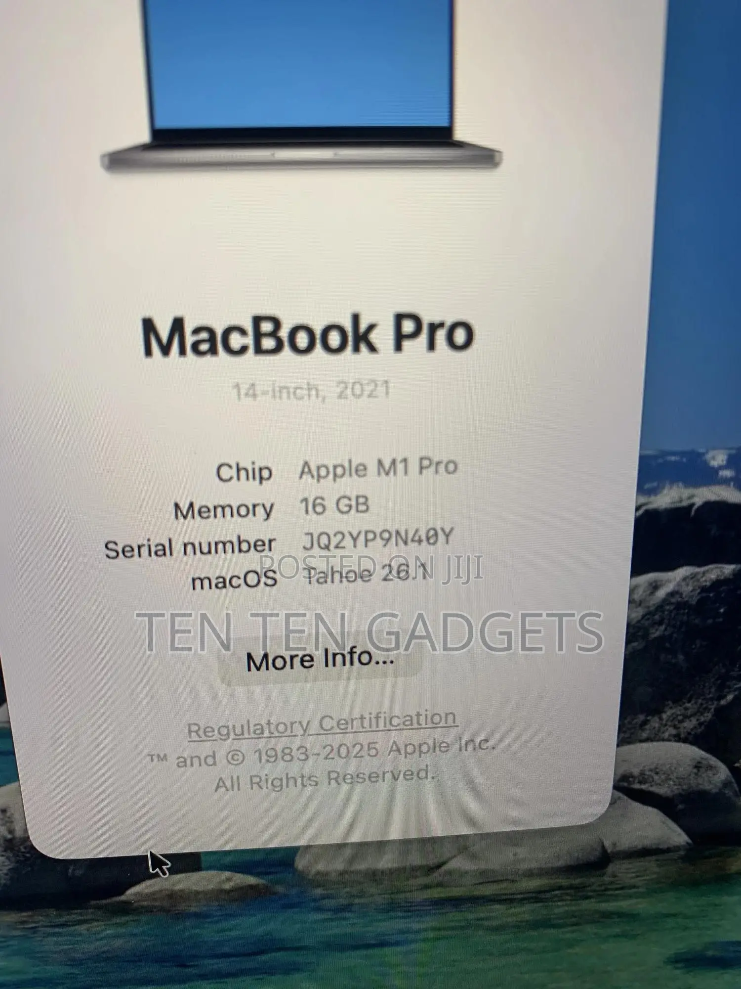 Laptop Apple MacBook Pro 2021 M1 16GB Apple M1 Pro SSD 512GB