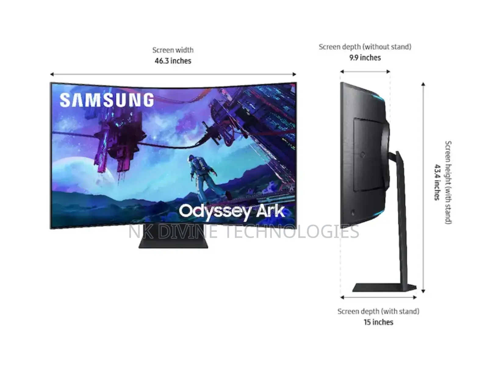 Samsung 55" Odyssey Ark (G97nc) Uhd 165hz Gaming Monitor,3840x2160,