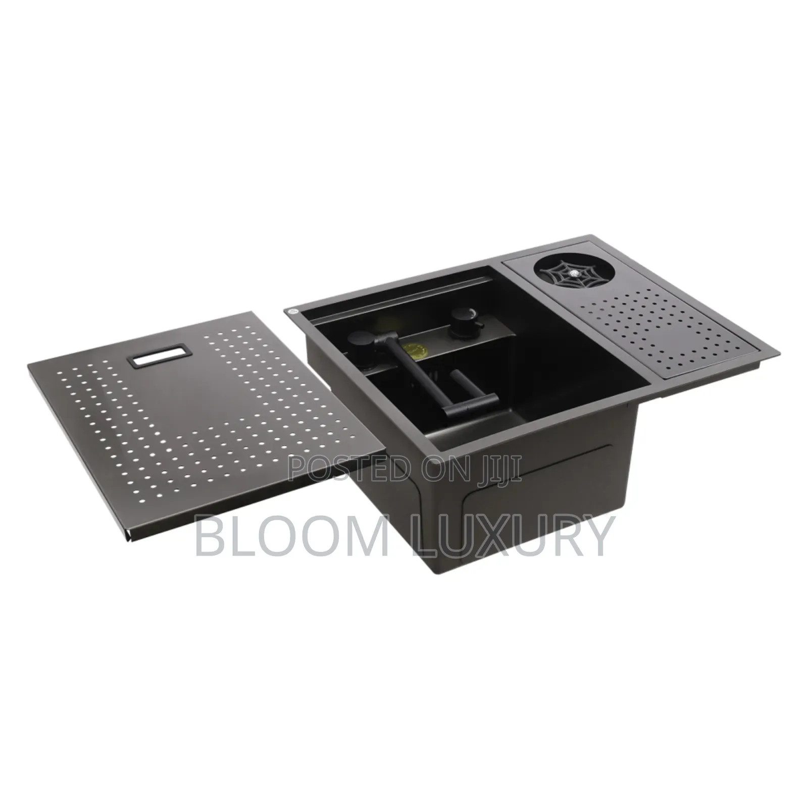 Kitchen Sink With Push Cup Washer/Anti-Overflow Hole Bar