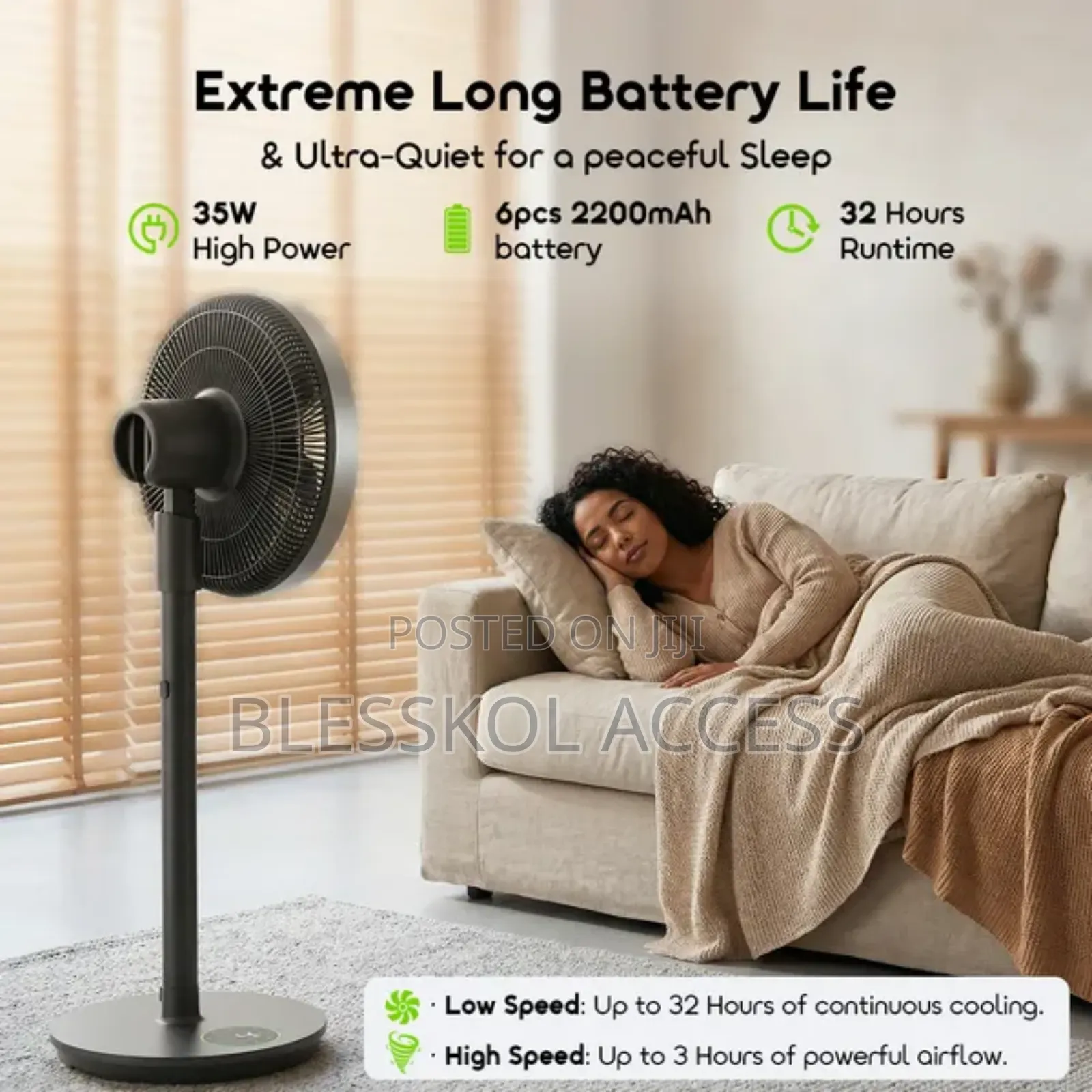 Oraimo Aircruze 14 Inch Rechargeable Pedestal Fan