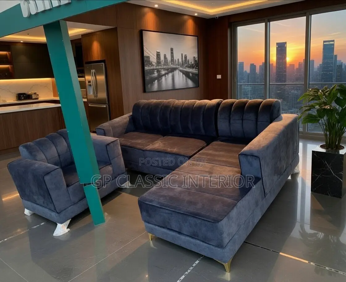 Lshape Chair Grey Color