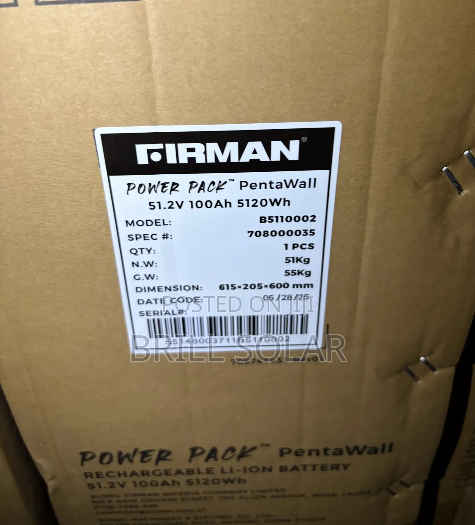 5kwh-51.2v Firman Solar Lithium Battery