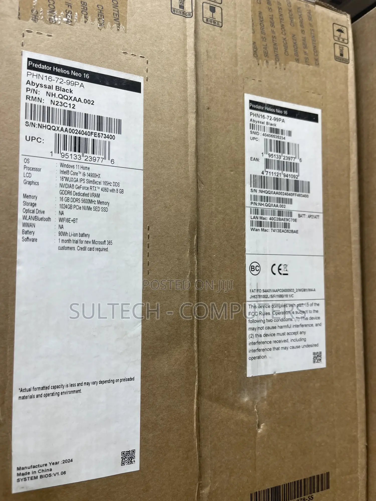 New Laptop Acer Predator Helios Neo 16 16GB Intel SSD 1T