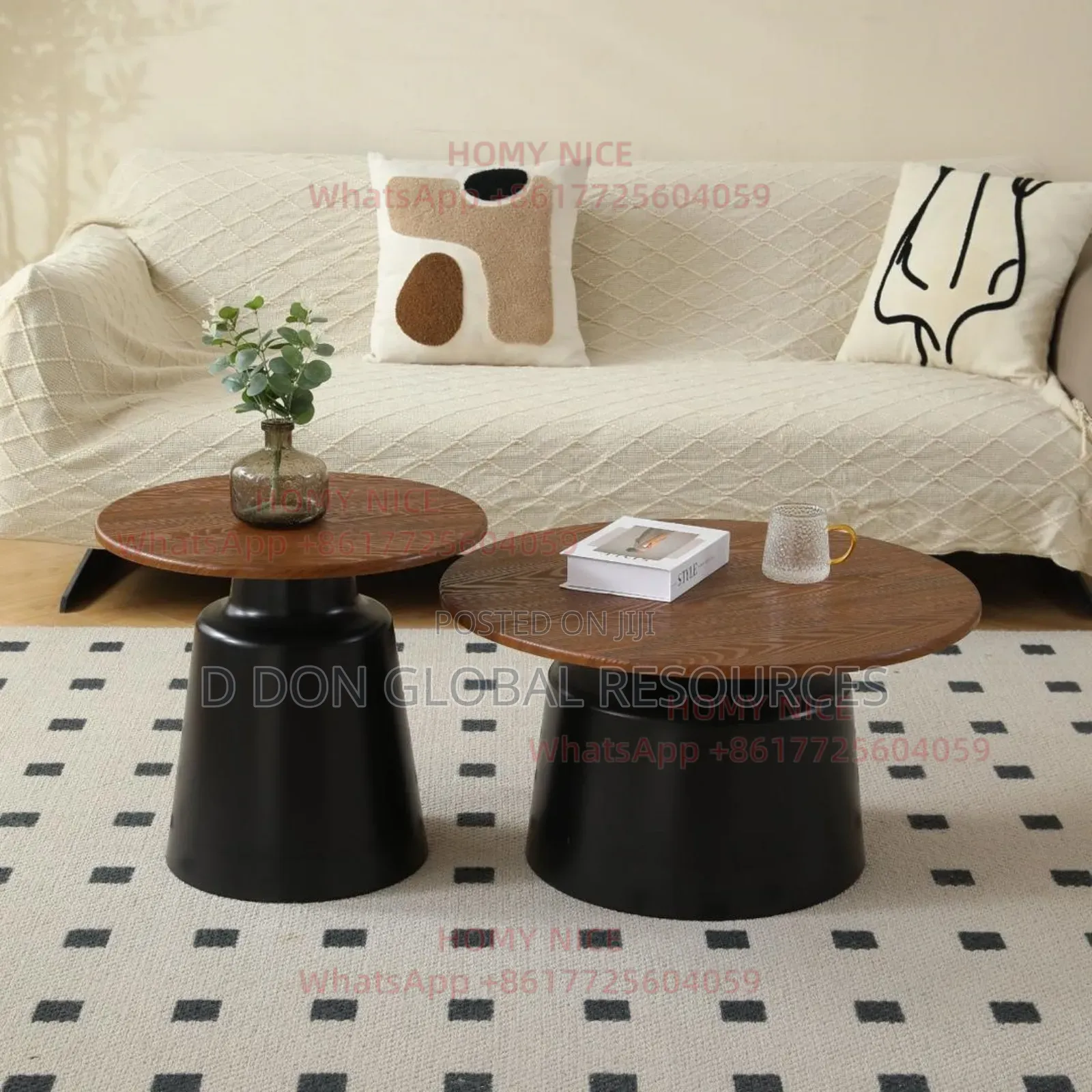 One + One Wooden Top Centre Table