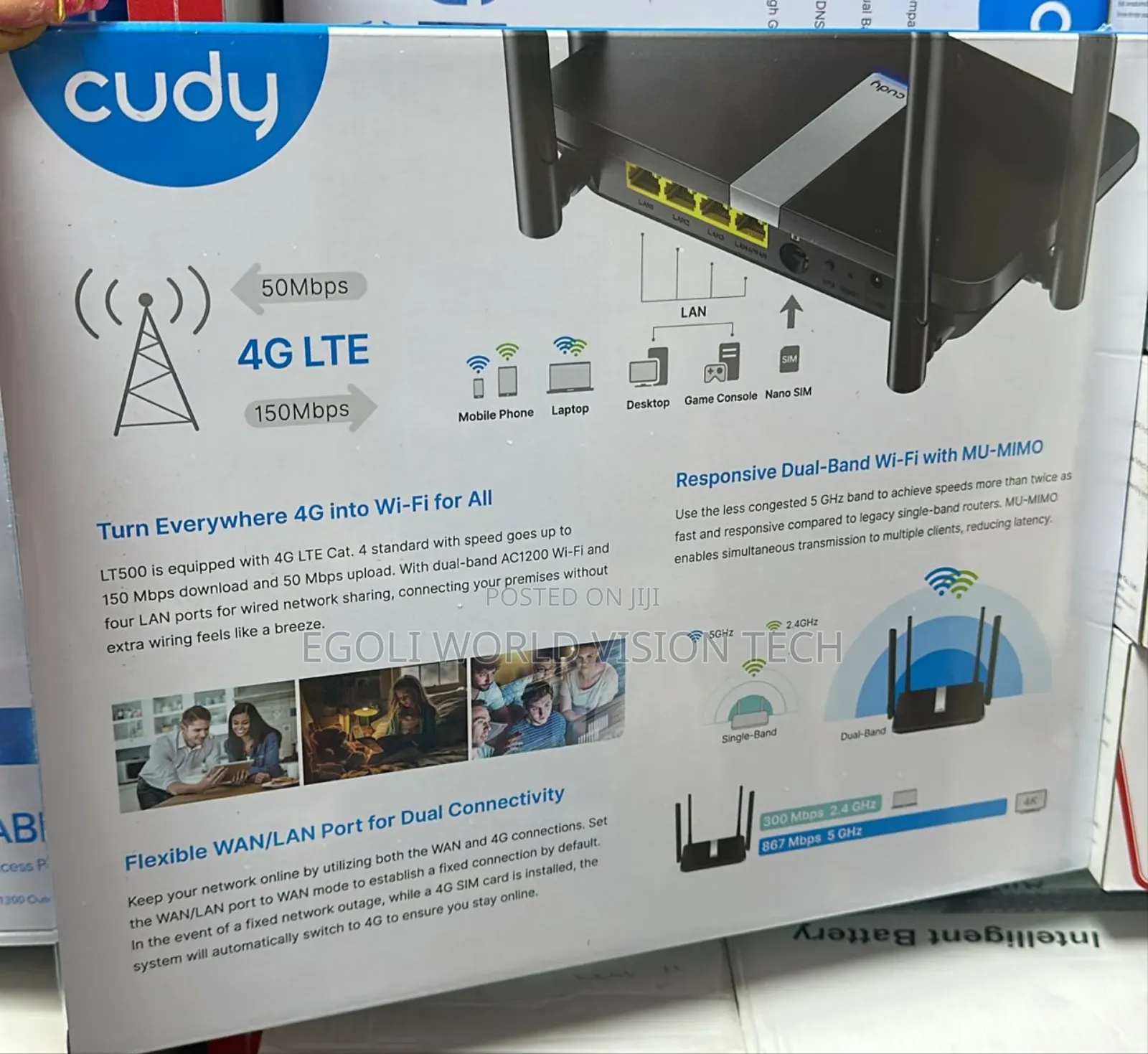 Cudy Lt500 4g Lte Ac1200 Dual Band Wi-fi Router