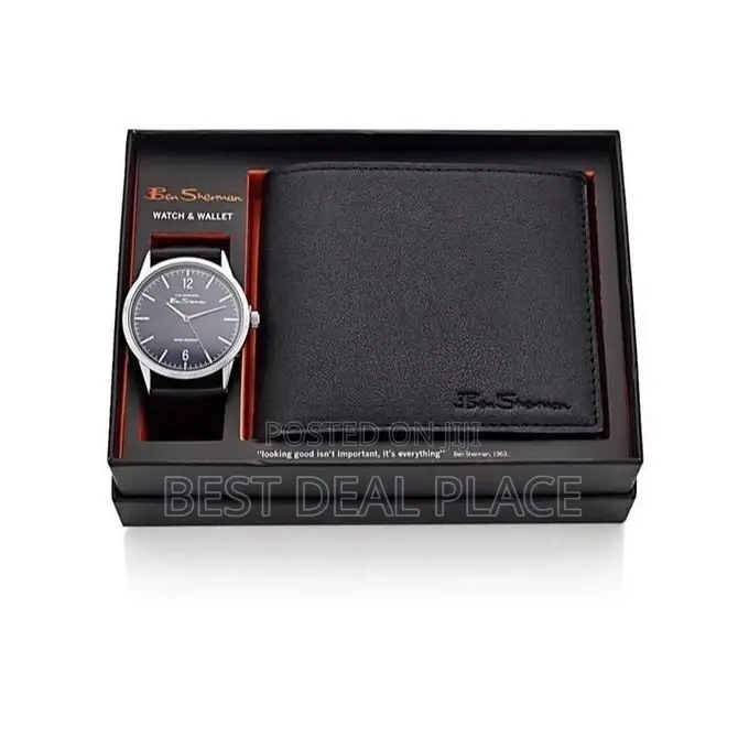 Ben Sherman Mens Classic Analog Watch +Leather Wallet Gift Set From Uk