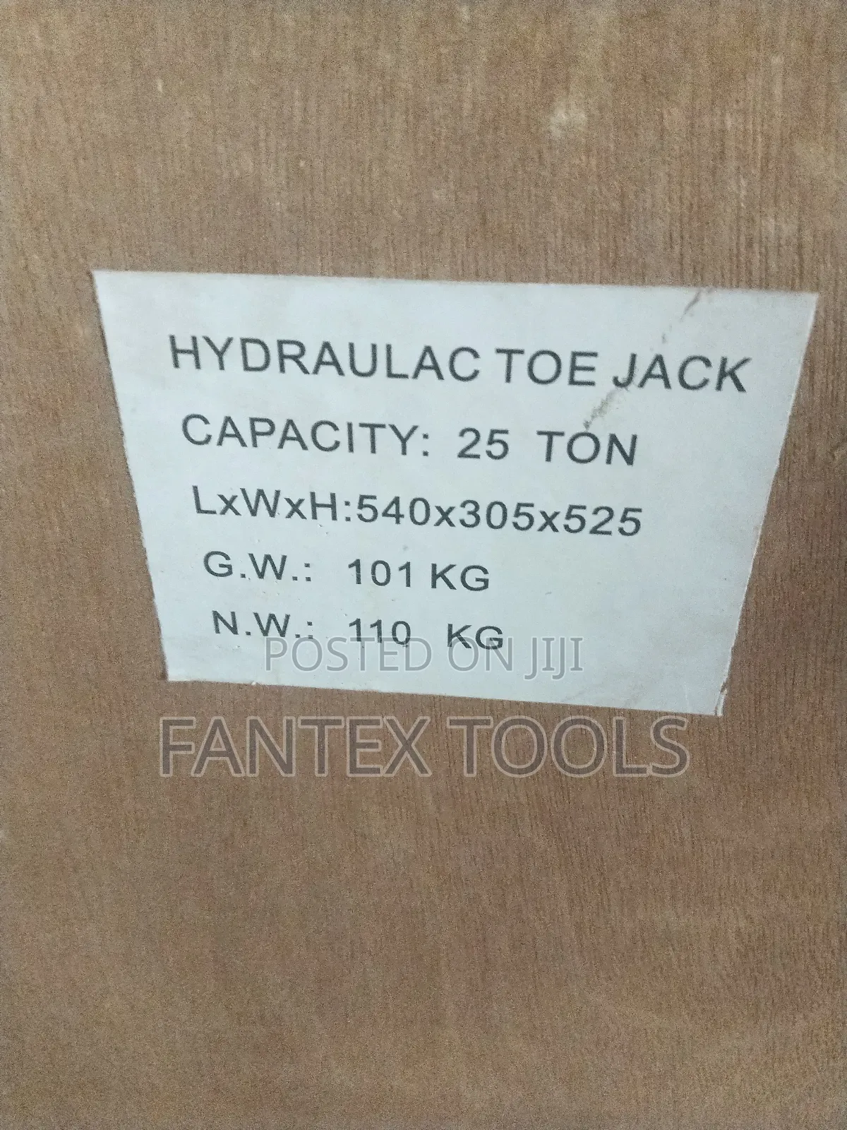 Hydraulic Toe Jack 25000 Kg.