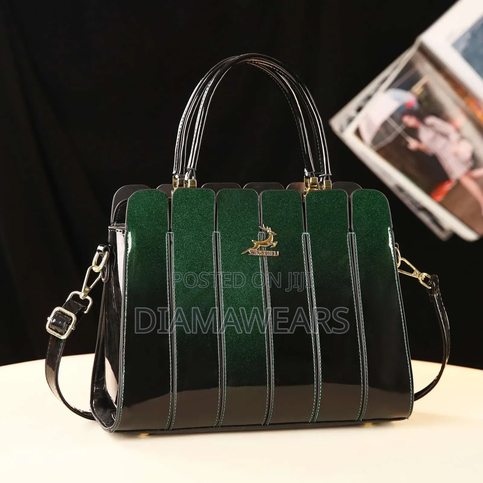 Multicolour Green Ladies Hand Bag