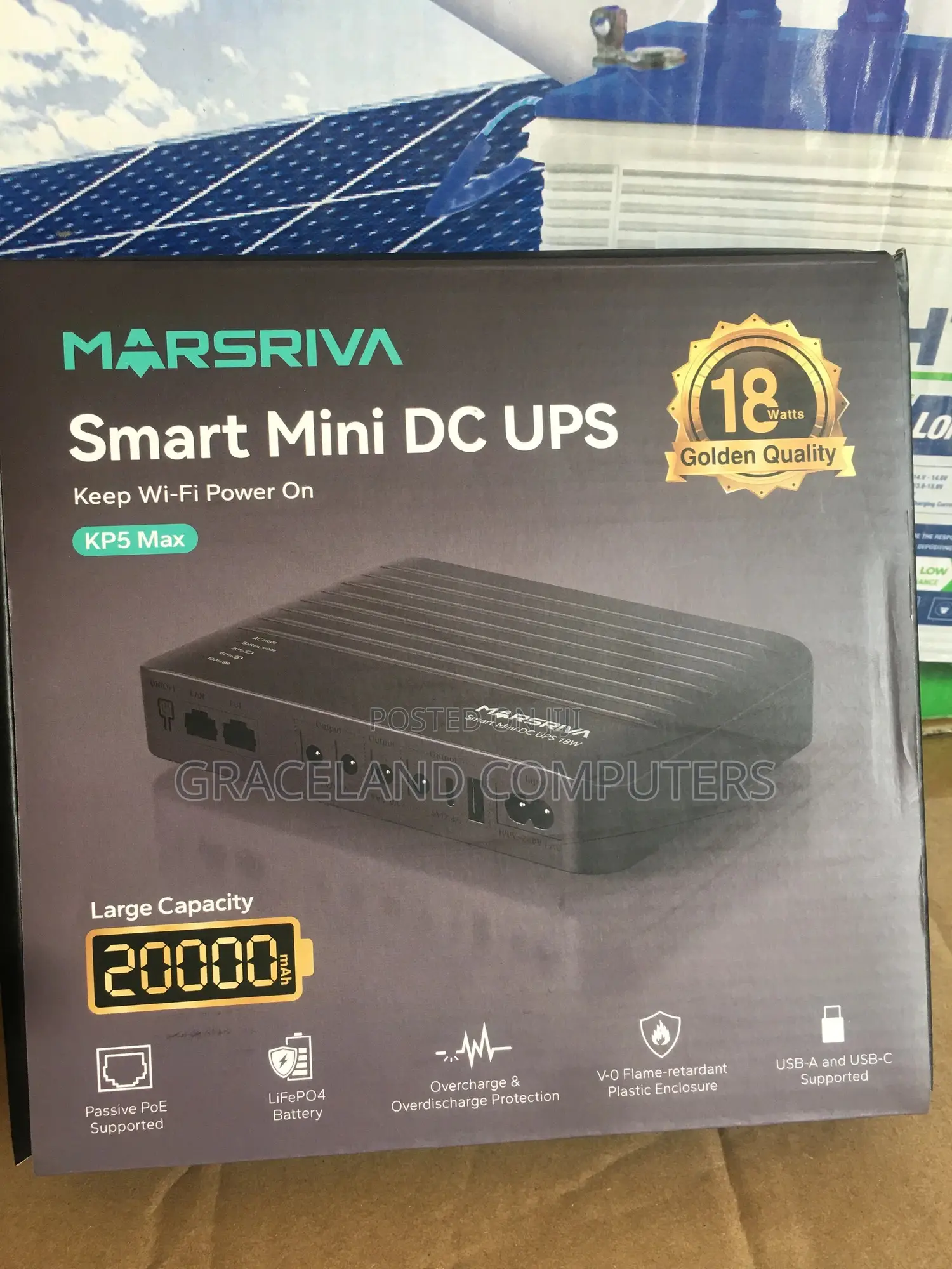 Marsriva 20,000mah Smart Mini Ups Kp5 Max (Dc Router Powerbank)