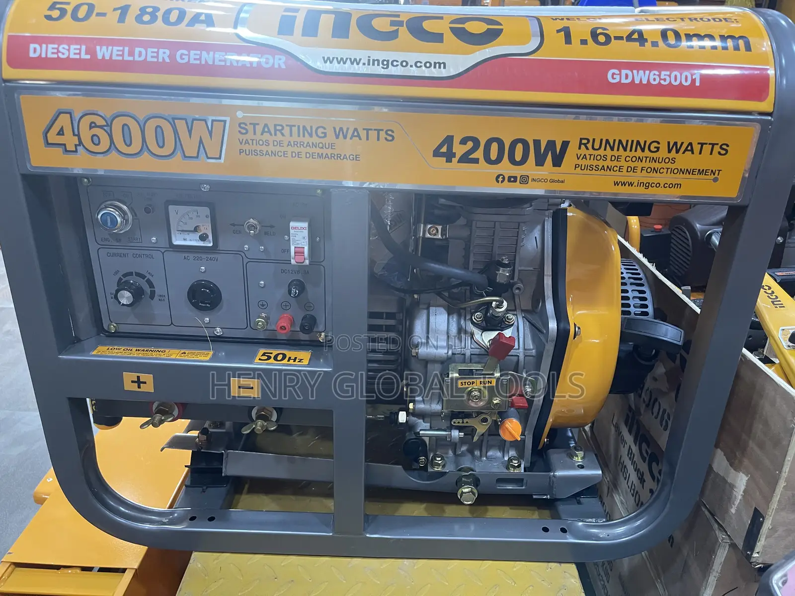 Heavy-Duty Ingco Diesel Welder Generator – 4600w (Gdw65001