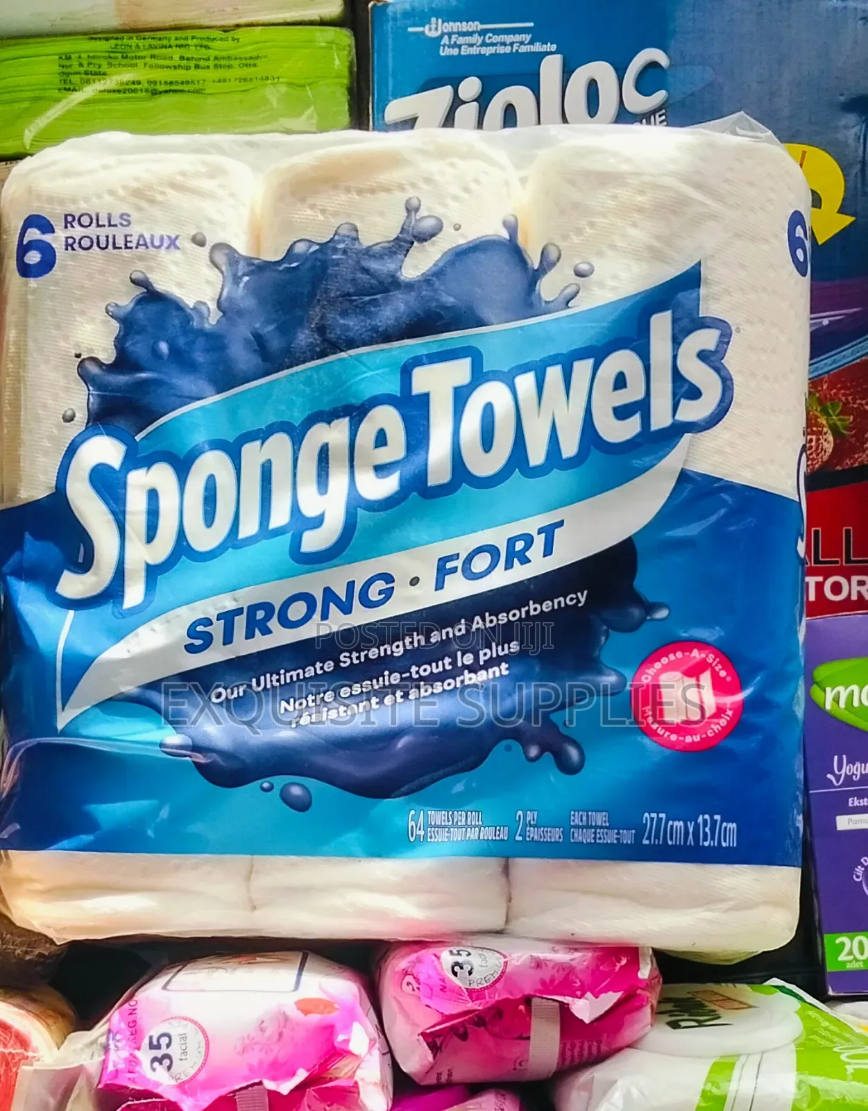 Rolls Rouleaux Sponge Towels