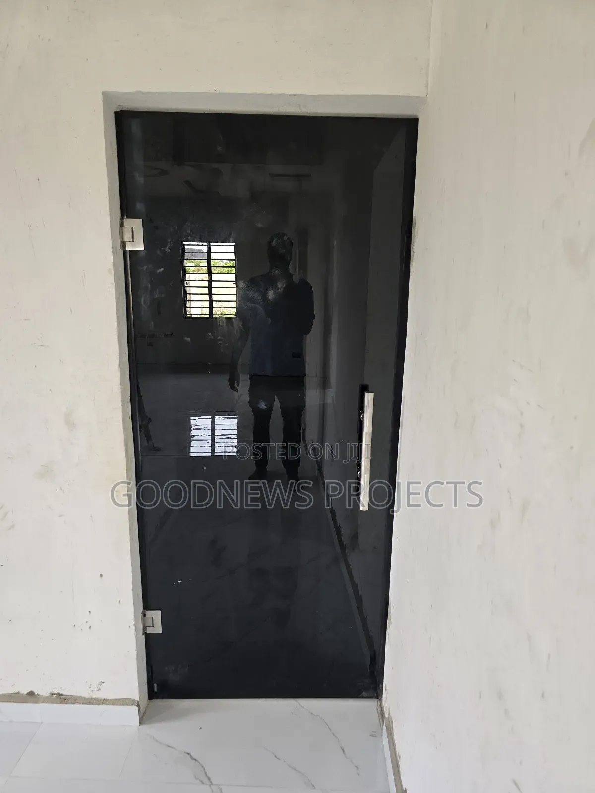 Black Hinged Glass Door