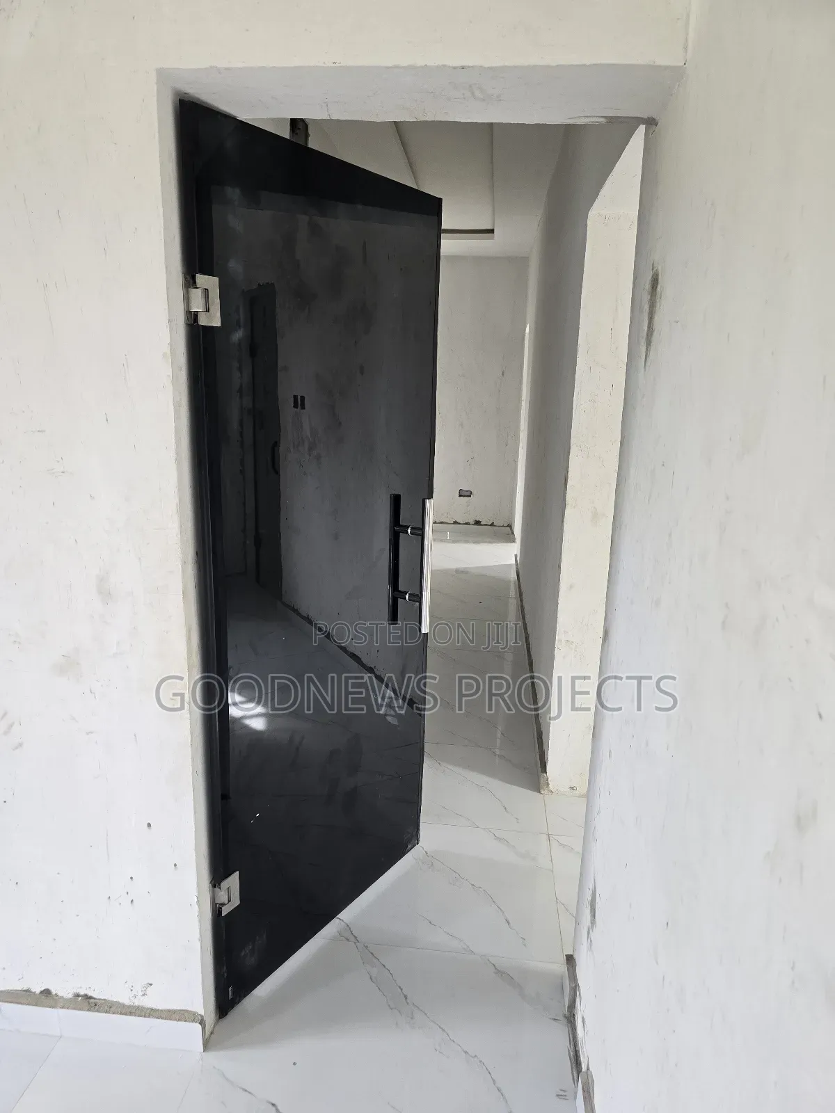 Black Hinged Glass Door