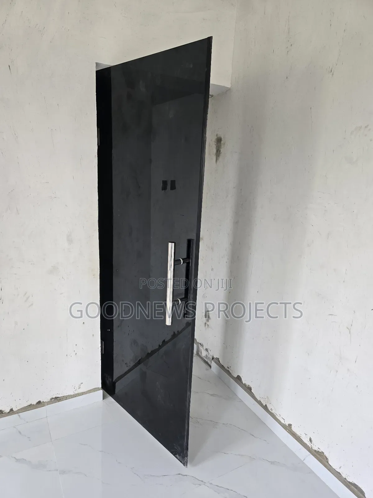Black Hinged Glass Door