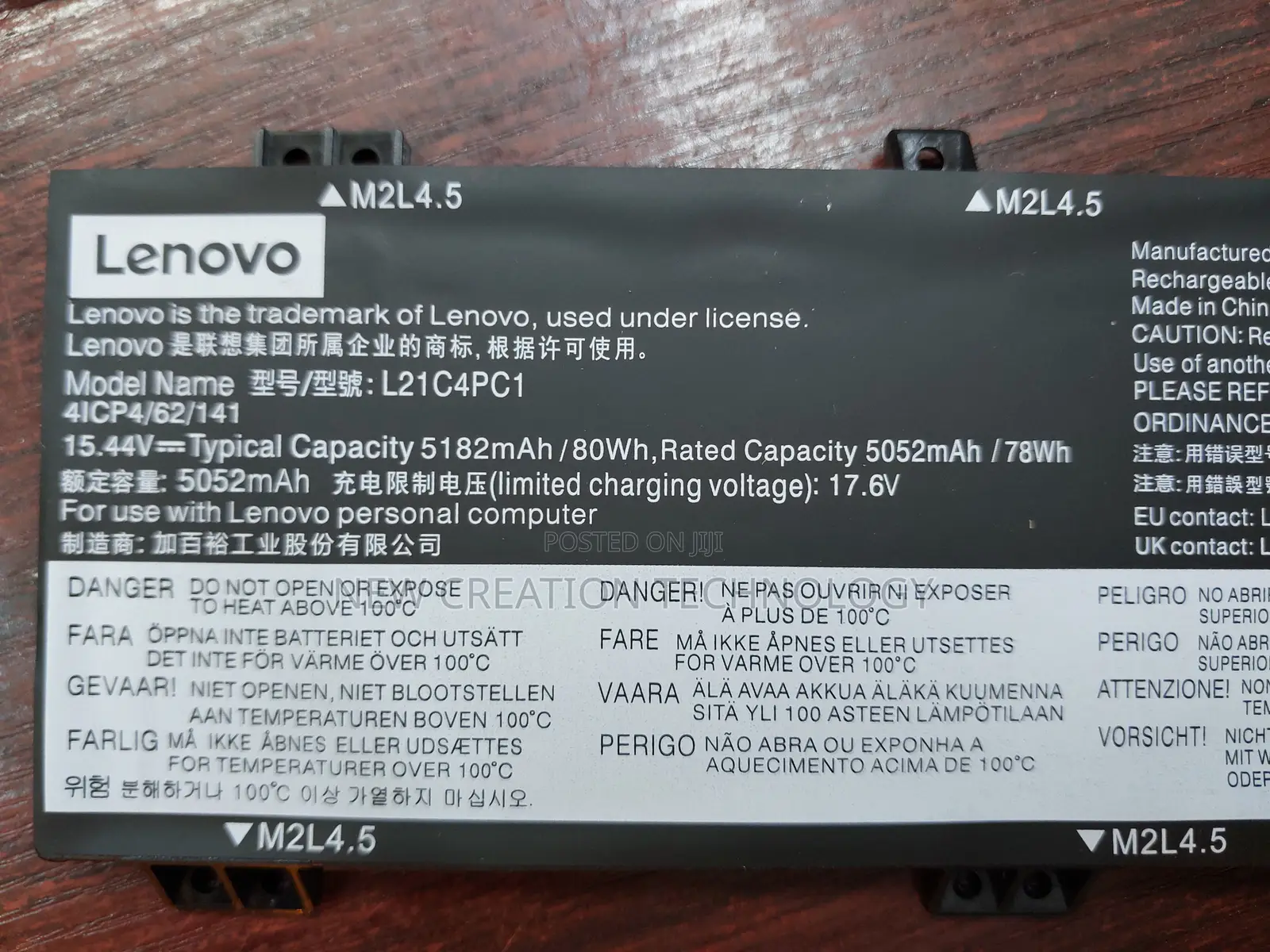 Lenovo L21c4pc1 Laptop Battery