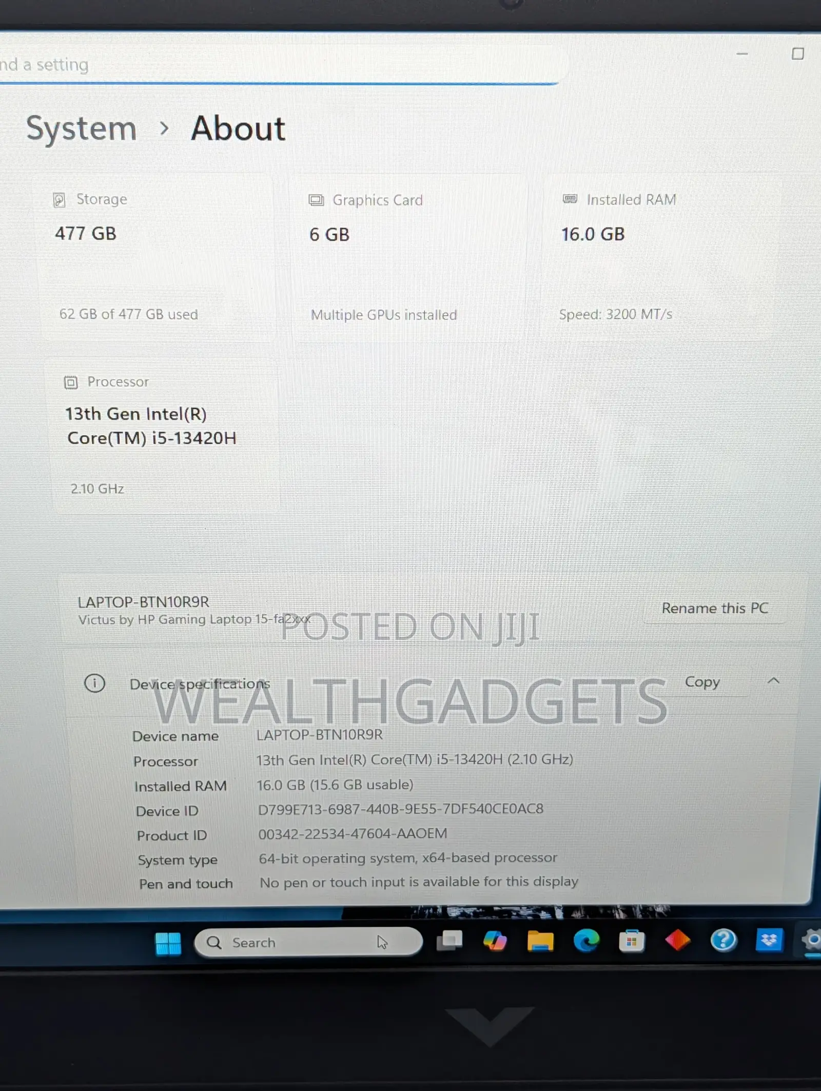 Laptop HP Victus 15 16GB Intel Core i5 SSD 512GB