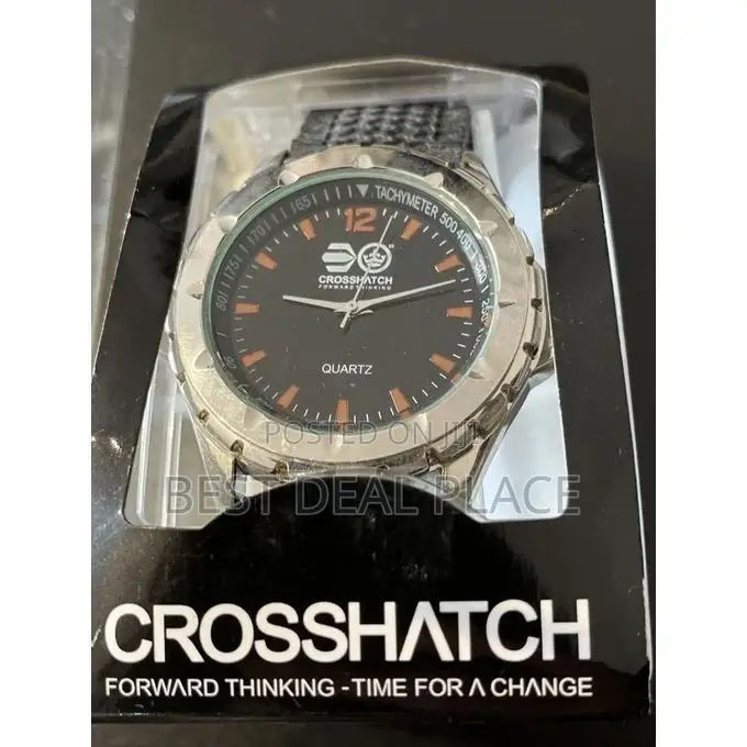 Crosshatch Men's Quartz Wristwatch –Black Dial, Tachymeter Bezel Uk
