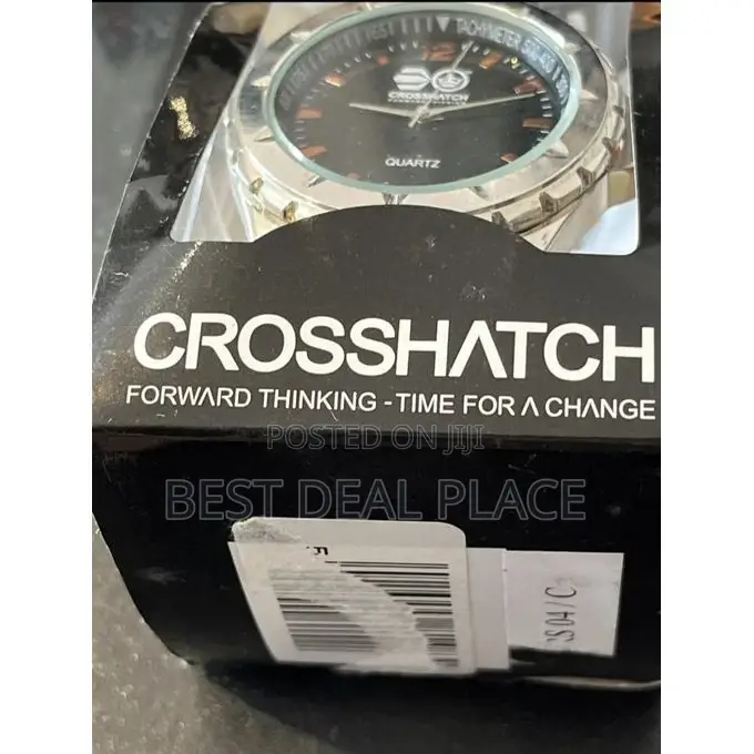 Crosshatch Men's Quartz Wristwatch –Black Dial, Tachymeter Bezel Uk