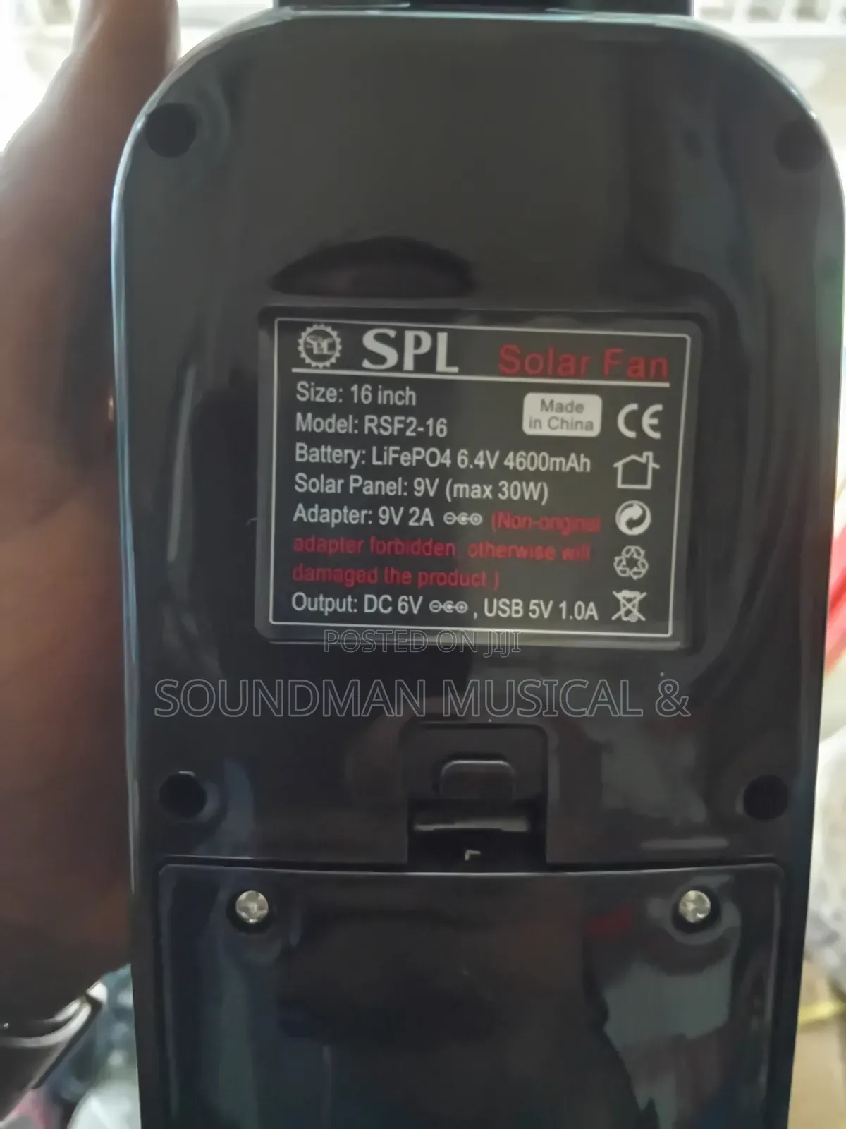 SPL Solar Rechargeable Standing Fan With Solar Panel