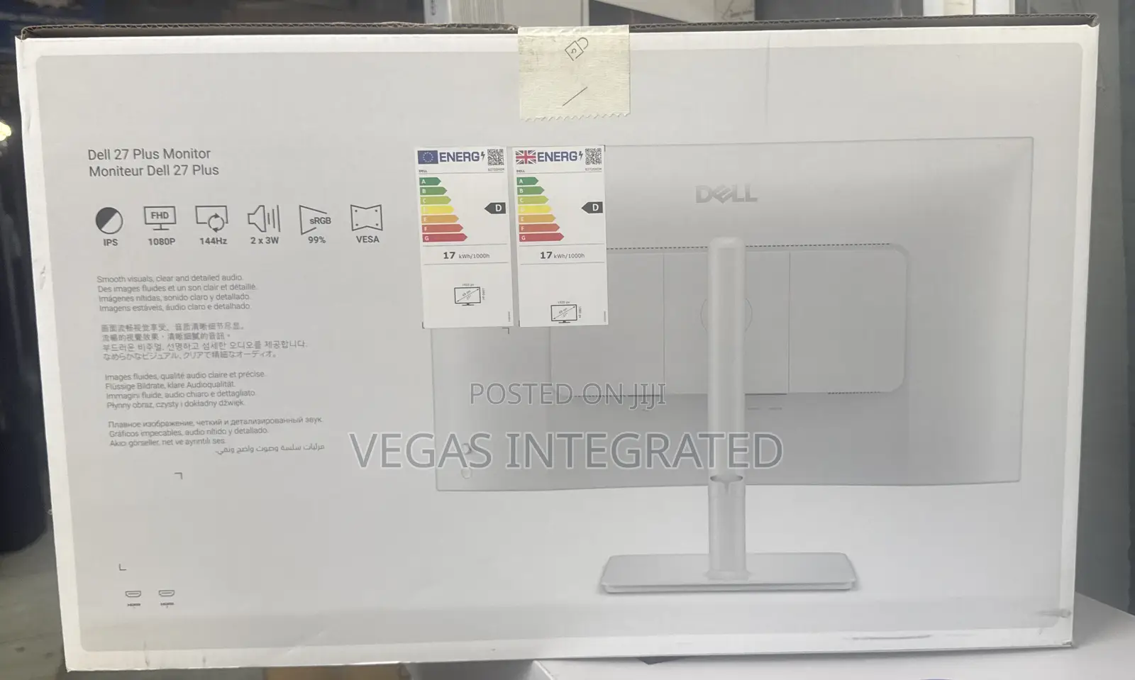Dell S2725hsm 27 Plus 27”144hz 1ms Fhd Monitor With Built-in Speakers