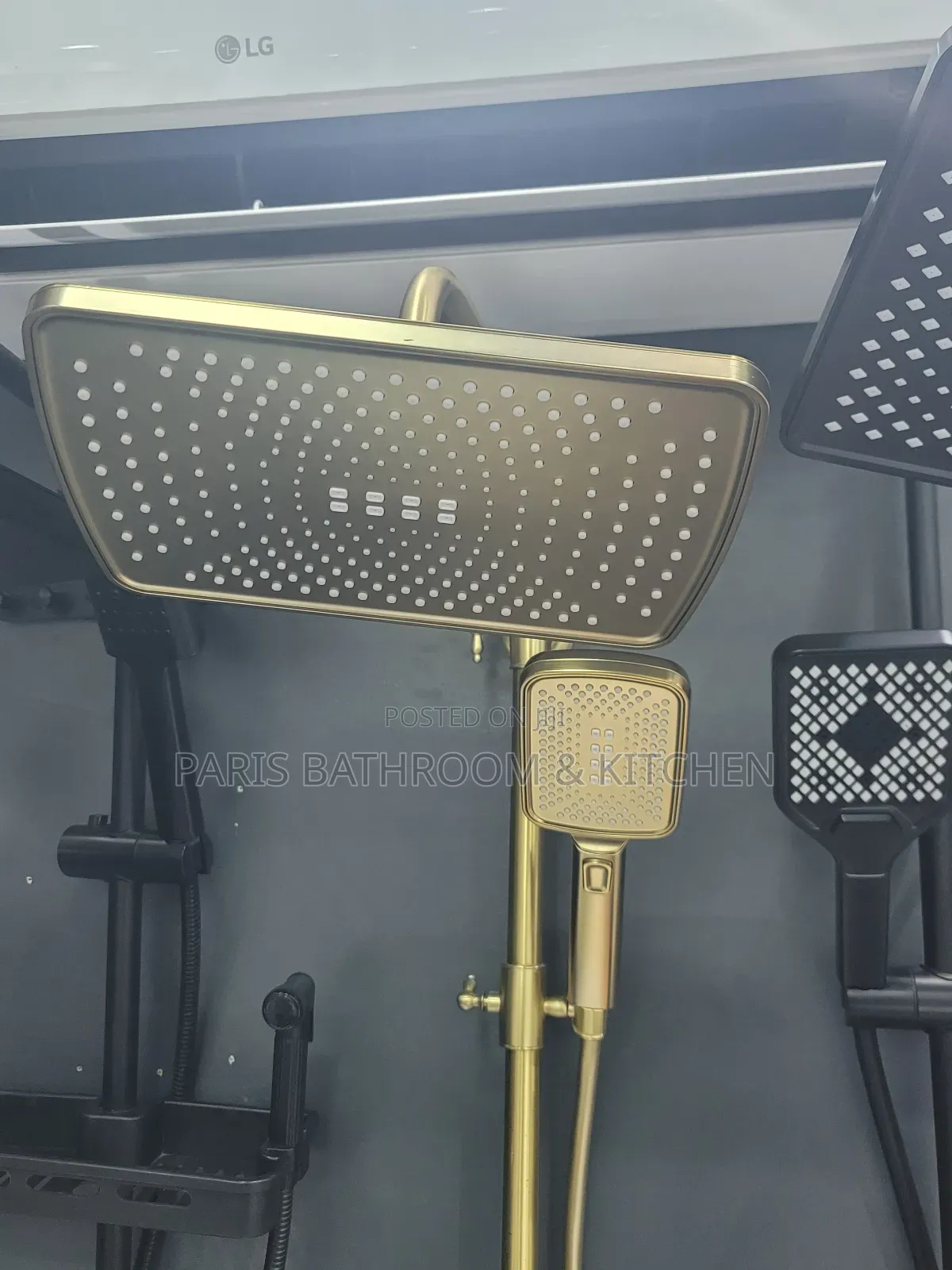 Unstandard Luxury Thermostatic Brushed Gold Rainfall Shower