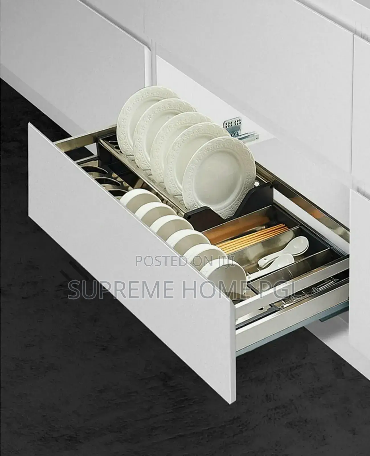 Kitchen Cabinet Plate Rack Basket Organizer