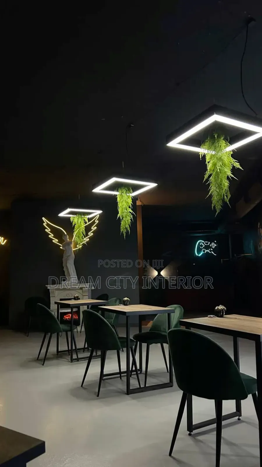 Lounge Design With Stretch Ceiling and Lightening