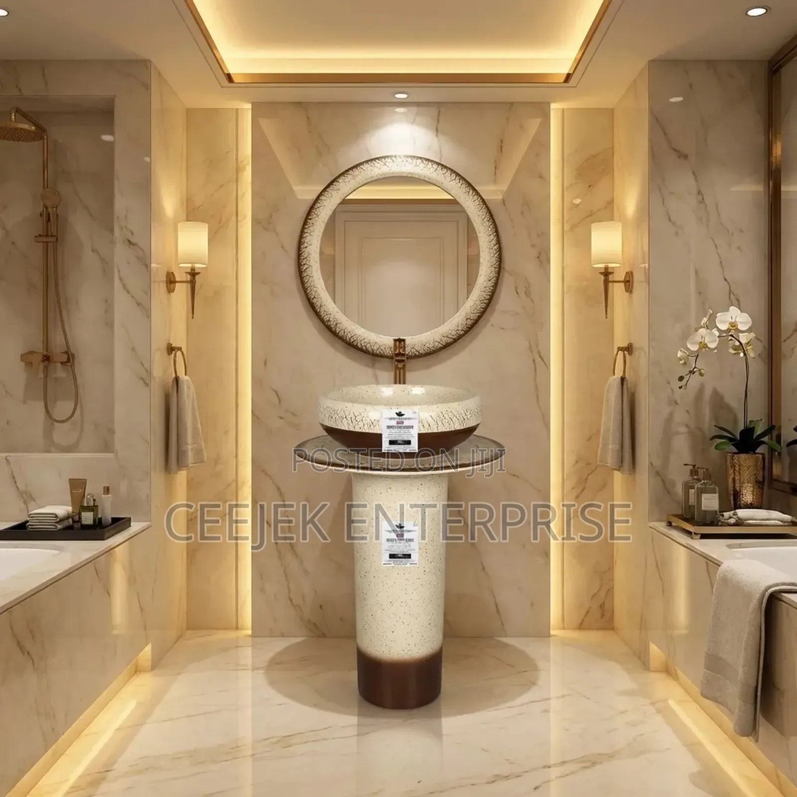 Luxuxry Standing Basin With Mirrow