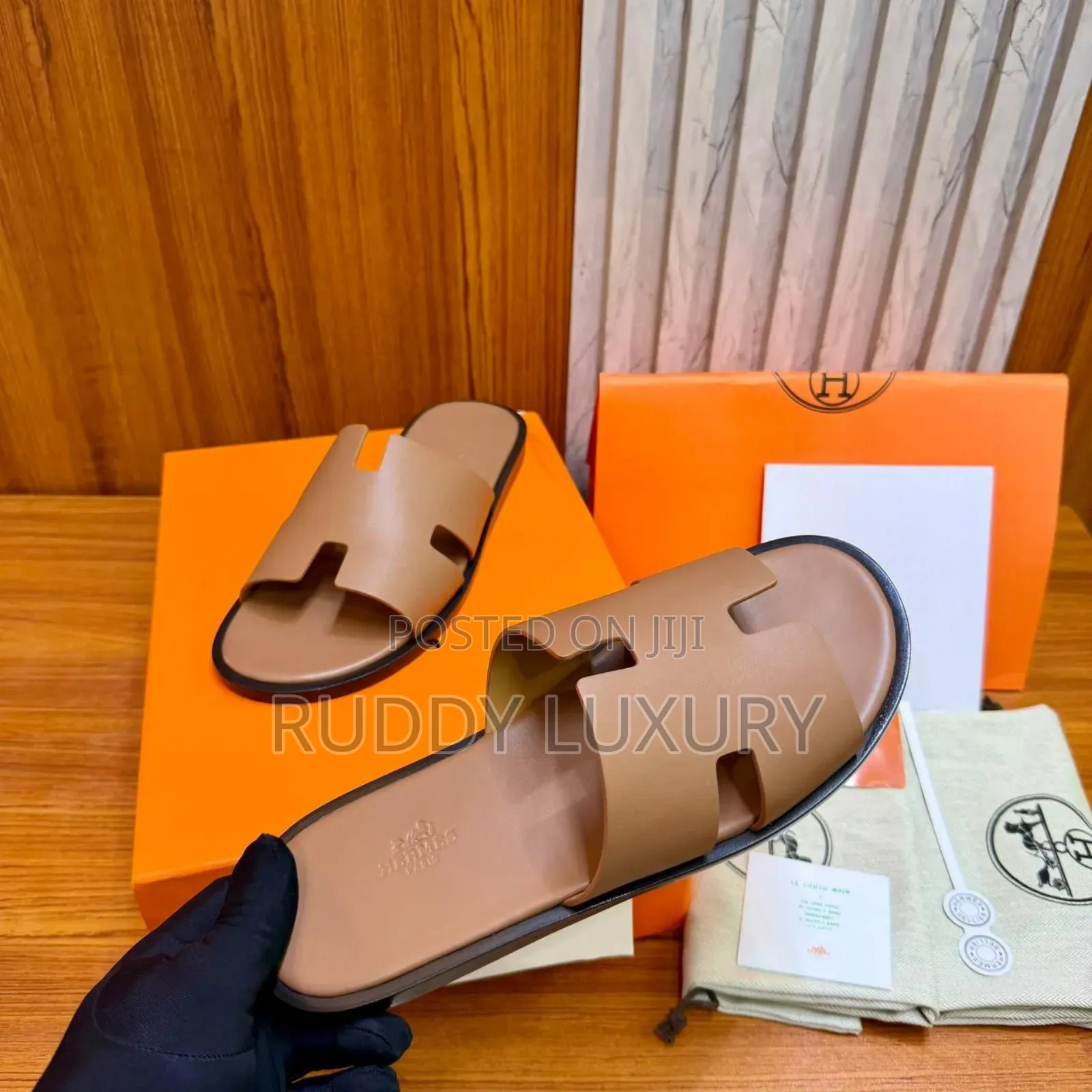 Premium Leather Slide Sandals