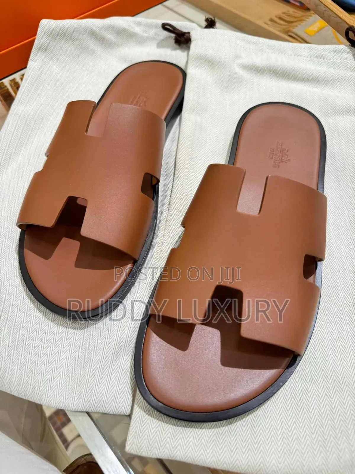Premium Leather Slide Sandals
