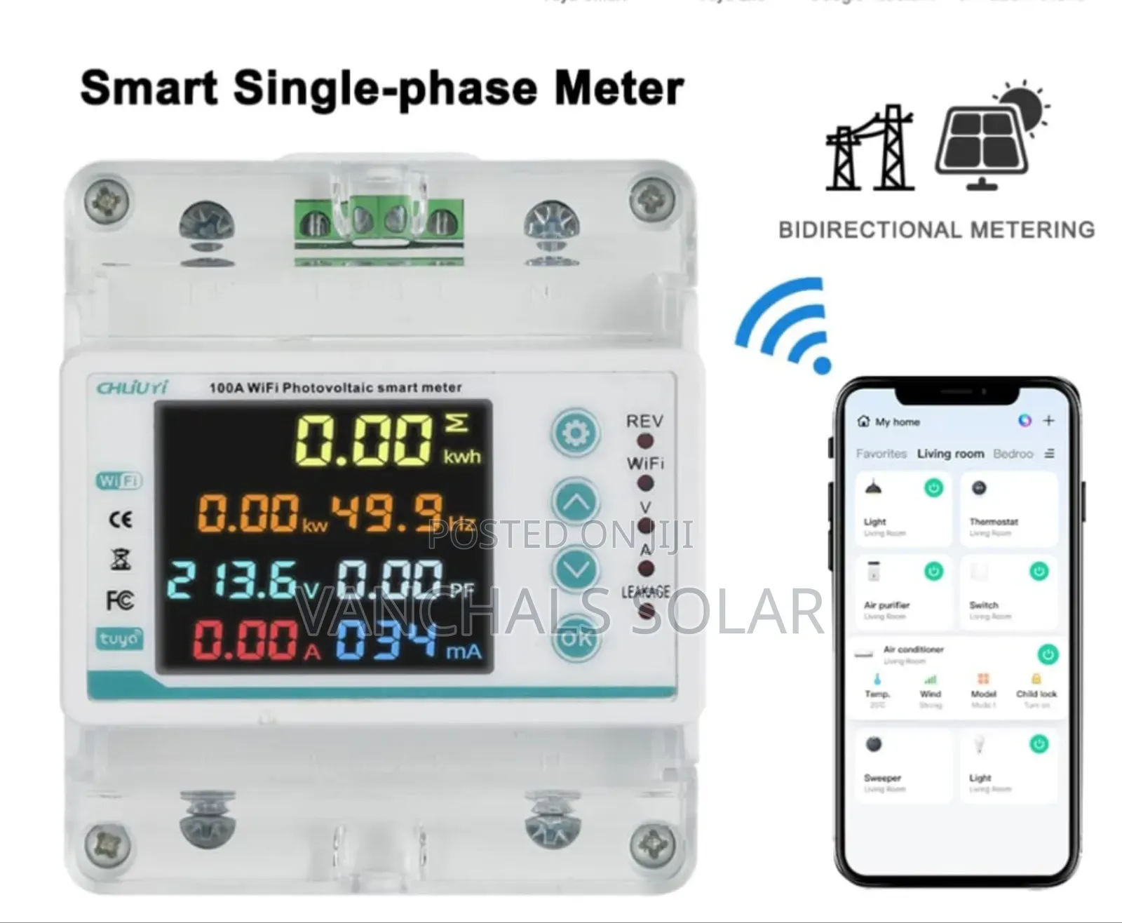Smart Wifi Energy Prepaid Check Meter Single Phase 100a