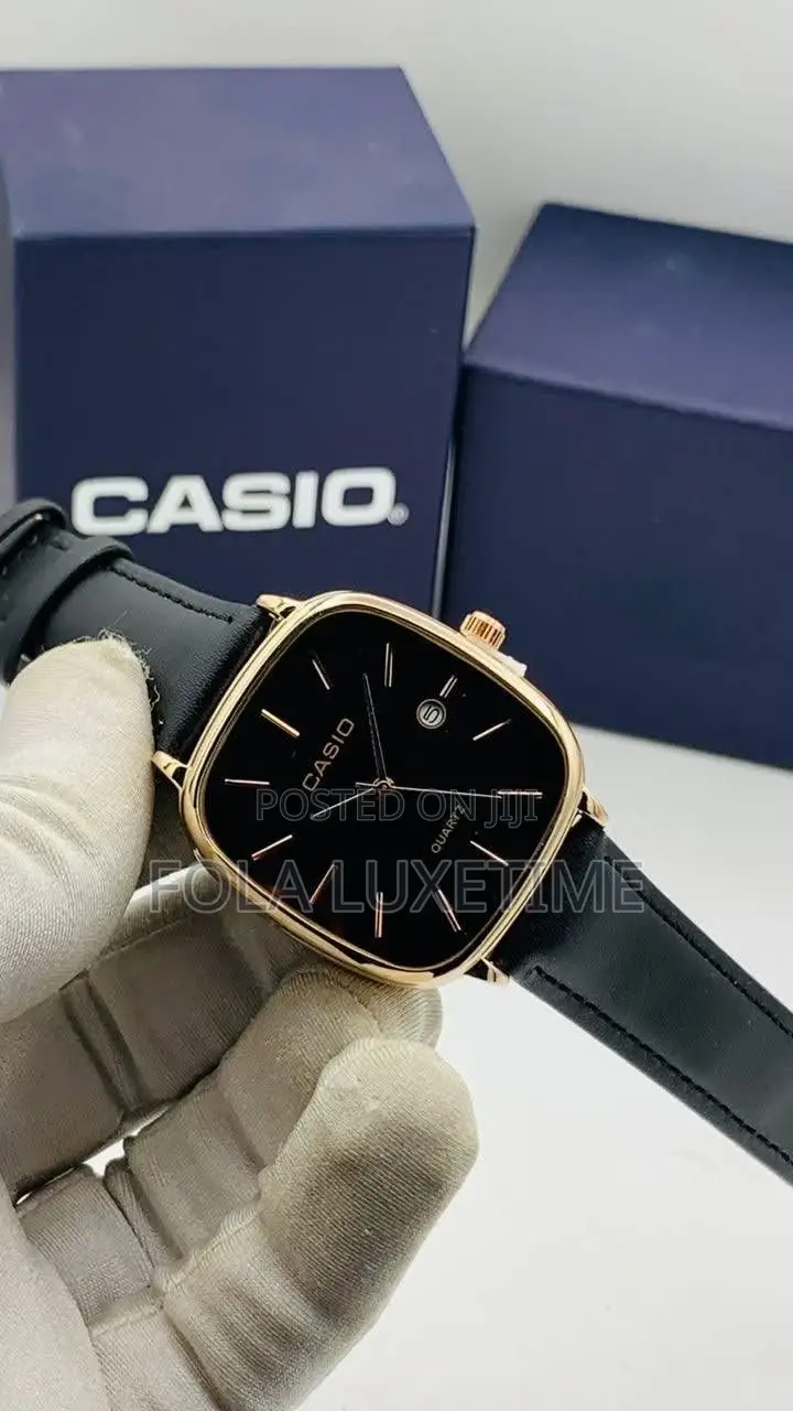 Casio Leather Wrist Watch Water Proof With Date