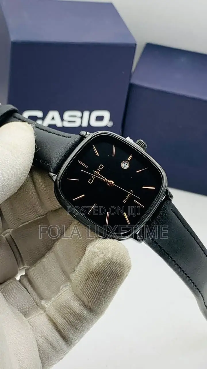 Casio Leather Wrist Watch Water Proof With Date