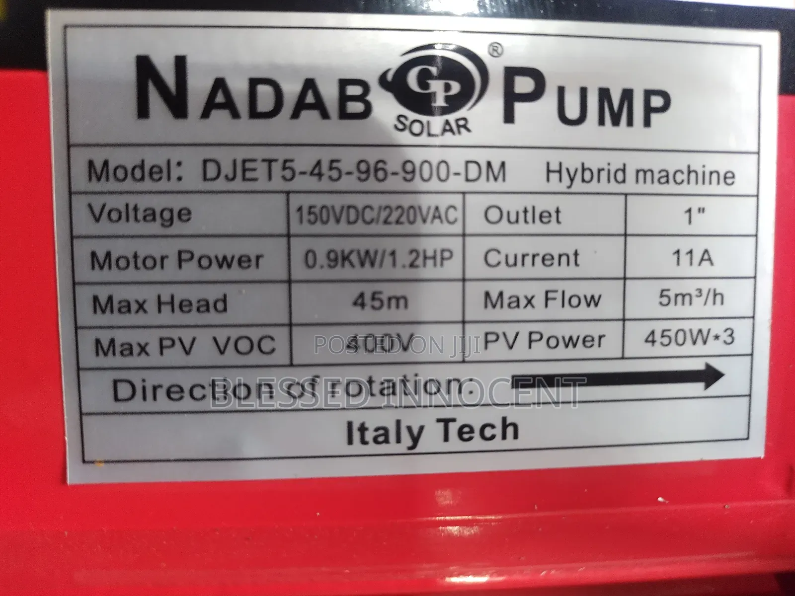 Nadab Ac/Dc Solar Water Pump 1.2hp (0.9kw) With Controller – 45m Head